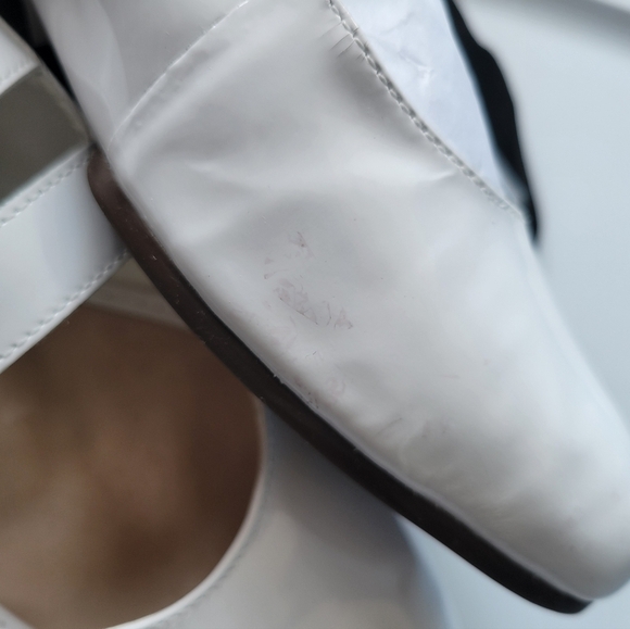 Schutz Raika Patent Leather Lace-Up Ballet Flats White Size 9.5B - Picture 11 of 16